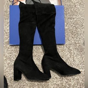 Stuart Weitzman Zuzanna 80 Black Stretch Suede Over the Knee boots size 7M